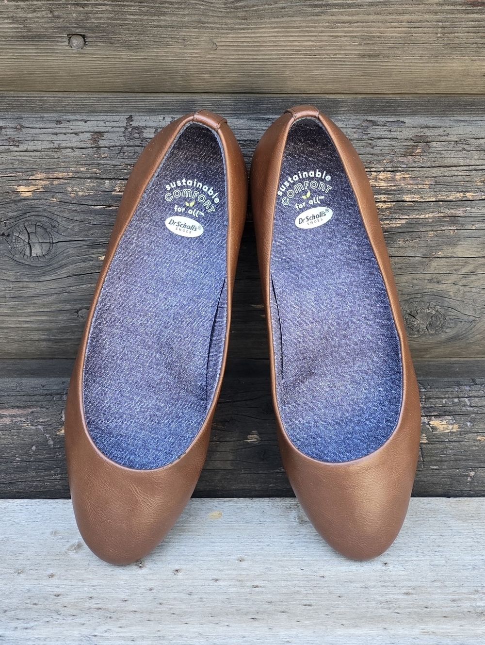 Dr. Scholls NEW Giorgie Modern Minimalist Cognac Comfort Ballet Flats 9M - Picture 6 of 13